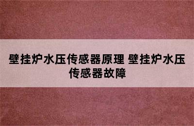 壁挂炉水压传感器原理 壁挂炉水压传感器故障